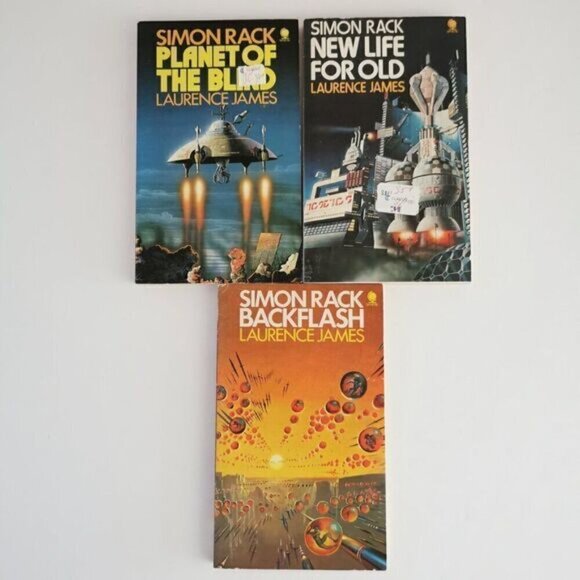 1970s Vintage Sci Fi Books Simon Rack by Laurence James, Pulp Novels Cover Art - Picture 2 of 10